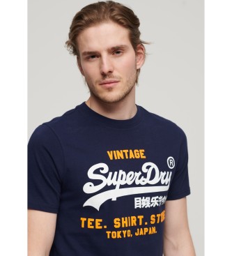 Superdry T-shirt clssica vintage azul-marinho