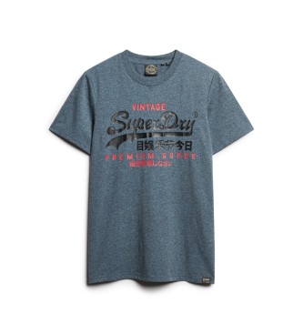 Superdry Vintage-T-Shirt mit zweifarbigem blauem Logo