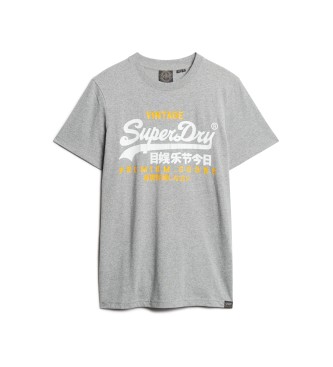 Superdry Vintage T-shirt z dwukolorowym szarym logo