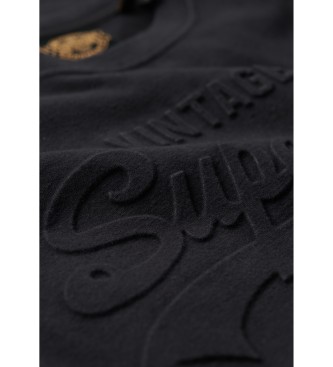 Superdry Vintage T-shirt met logo in relif in zwart