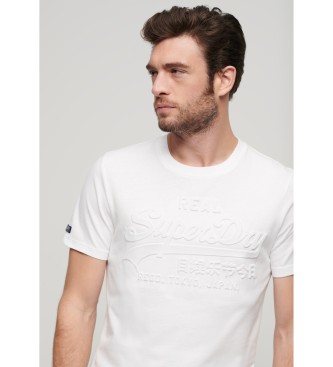 Superdry T-shirt vintage bianca con logo in rilievo