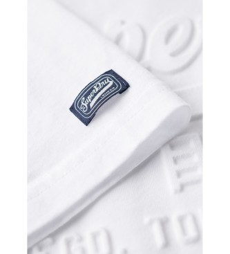 Superdry T-shirt vintage bianca con logo in rilievo