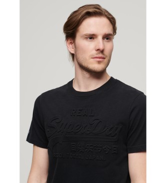 Superdry Vintage T-shirt med prglad logotyp i svart