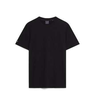 Superdry T-shirt vintage com logtipo em relevo em preto