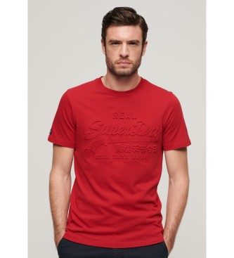 Superdry Vintage T-shirt med rd prglad logotyp