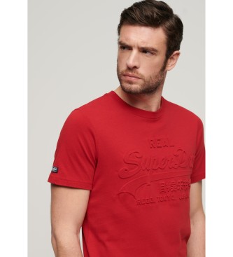 Superdry T-shirt vintage avec logo rouge en relief