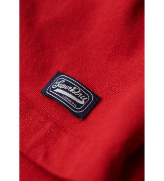 Superdry T-shirt vintage com logtipo vermelho em relevo