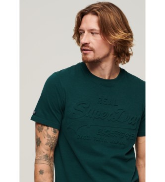 Superdry Vintage-T-Shirt mit geprgtem grnem Logo
