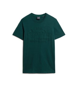 Superdry T-shirt vintage com logtipo verde em relevo