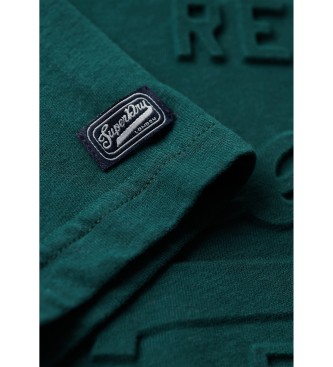 Superdry T-shirt vintage com logtipo verde em relevo