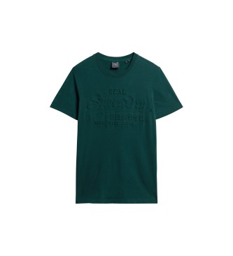 Superdry Camiseta Vintage con logotipo en relieve verde
