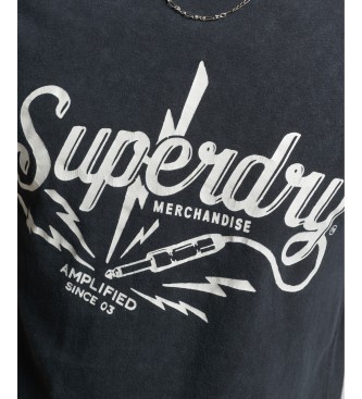 Superdry Vintage Merch Store T-shirt czarny