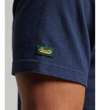 Superdry T-shirt com inscries Vintage College navy