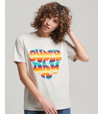 Superdry T-shirt Vintage Scripted Infill w kolorze szarym