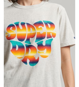 Superdry T-shirt vintage con scritta Infill grigia