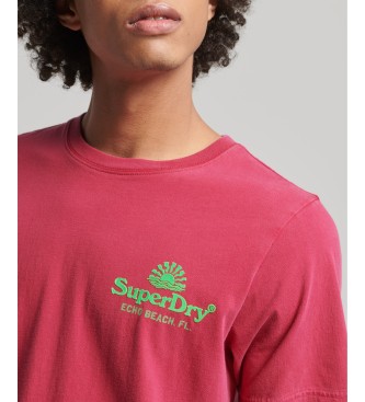 Superdry T-shirt Vintage Venue Neon cor-de-rosa