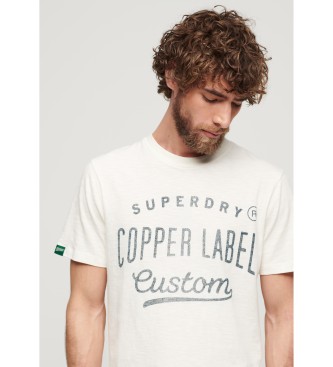 Superdry T-shirt roboczy z linii Copper Label w kolorze białym