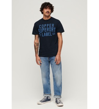 Superdry Delovna majica iz serije Copper Label navy