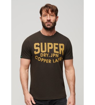 Superdry Arbejdstjs-T-shirt fra den brune Copper Label-serie