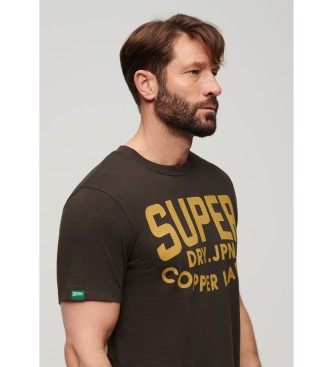 Superdry Arbejdstjs-T-shirt fra den brune Copper Label-serie