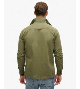 Superdry Workwear organic cotton canvas over shirt green