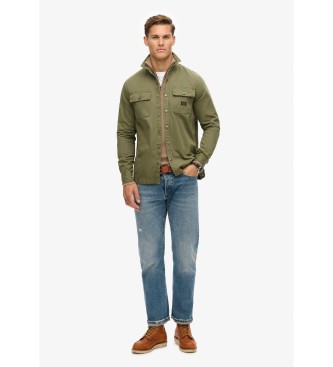 Superdry Workwear organic cotton canvas over shirt green