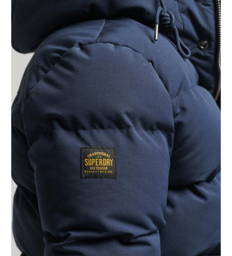 Superdry Everest mornariška prešita jakna s kapuco in kapuco