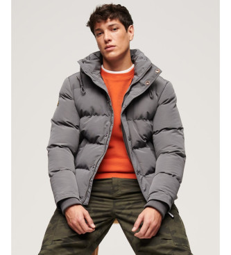 Superdry Everest orange quilted hooded jacket with hood