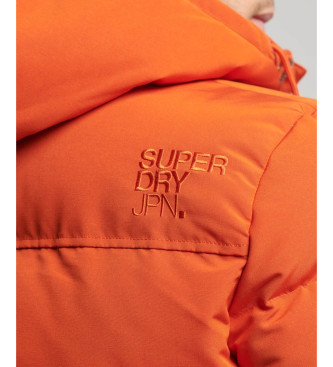 Superdry Everest orange quiltad jacka med huva och huva
