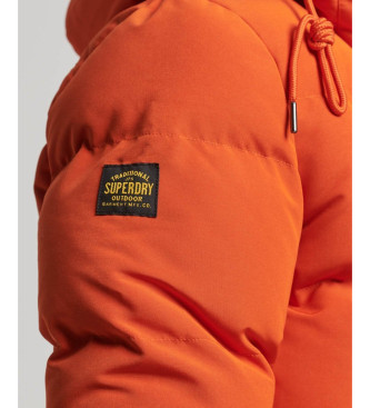 Superdry Everest oranje gewatteerd jack met capuchon