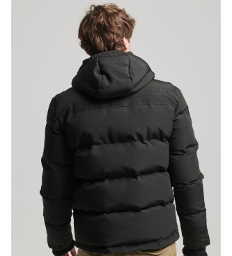 Superdry Everest Prešita jakna s kapuco Black