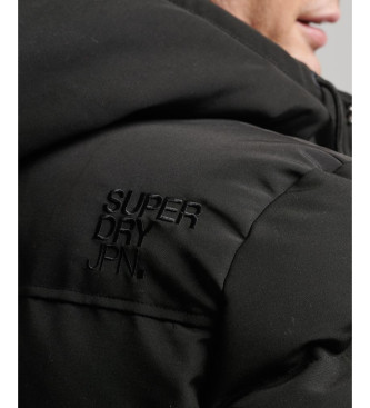 Superdry Everest Quiltet jakke med htte, sort