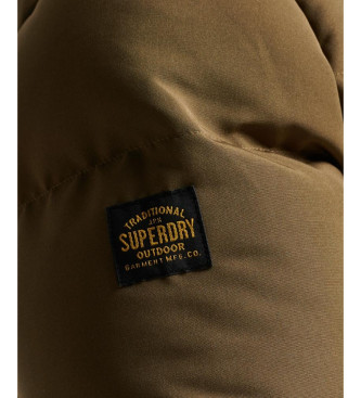 Superdry Everest quiltet jakke med htte, grn