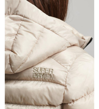 Superdry Fuji beige quiltet jakke med htte