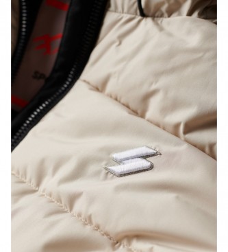 Superdry Spirit Sports Beige vatteret jakke med htte