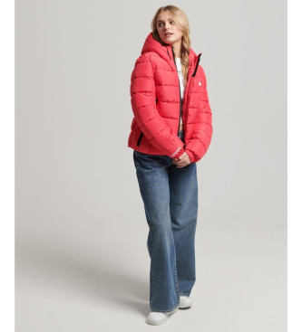 Superdry Spirit Sports Hooded Quilted Jacket Pink