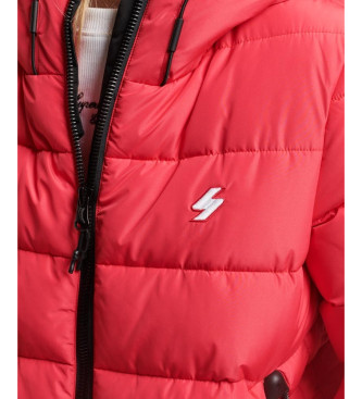 Superdry Spirit Sports Hooded Quilted Jacket Pink