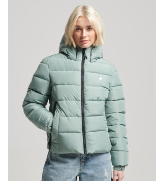 Superdry Spirit Sports Hooded Quilted Jacket green