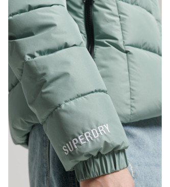 Superdry Spirit Sports Prešita jakna s kapuco zelena