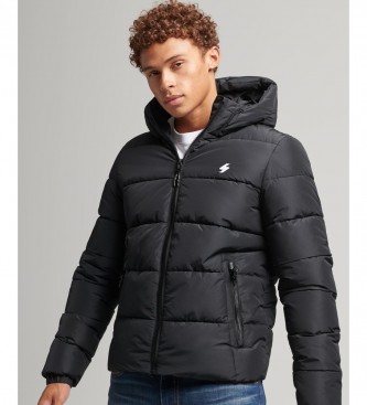 Superdry Sports Hooded Quilted Jacket noir