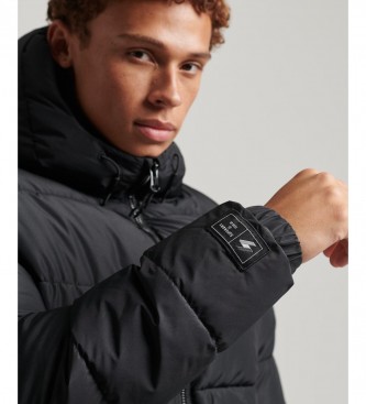 Superdry Sports Hooded Quilted Jacket black