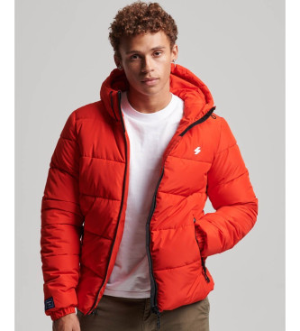 Superdry Hooded quilted jacket Sports red