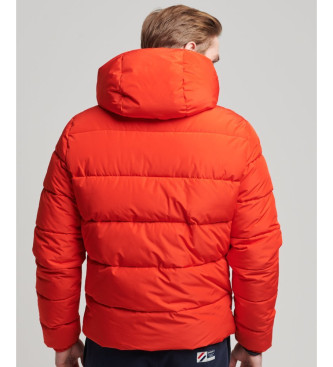 Superdry Hooded quilted jacket Sports red