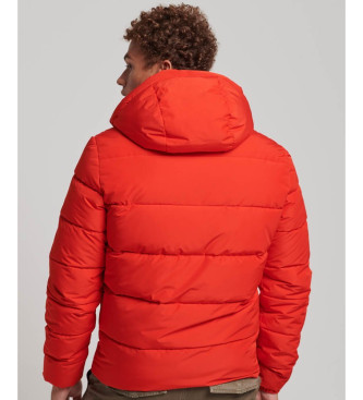 Superdry Hooded quilted jacket Sports red