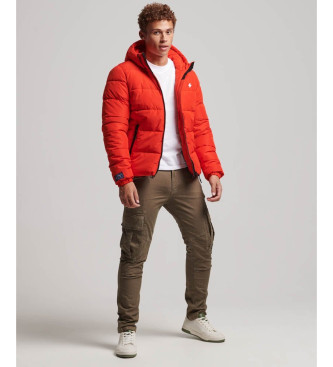 Superdry Hooded quilted jacket Sports red