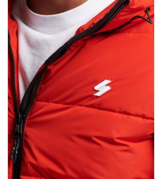 Superdry Giacca imbottita sportiva rossa con cappuccio