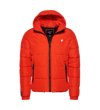 Superdry Hooded quilted jacket Sports red