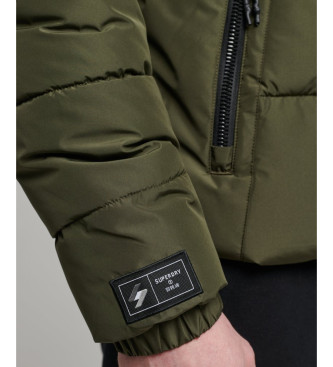 Superdry Quilted hooded jacket Sports green