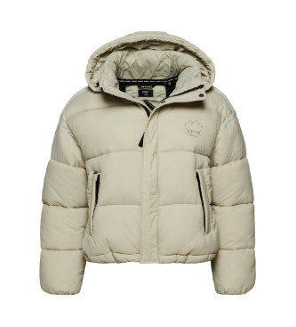 Superdry Korte gewatteerde jas Cocoon wit