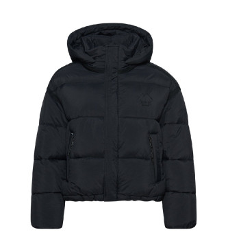 Superdry Krótka pikowana kurtka Cocoon czarna